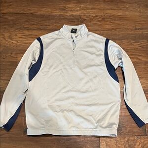 Nike Golf Therma-Fit Light Gray and Navy Pullover